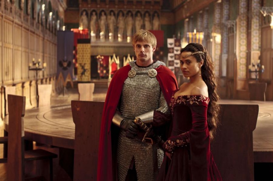 Le Roi Arthur et la Reine Guenièvre devant la Table Ronde